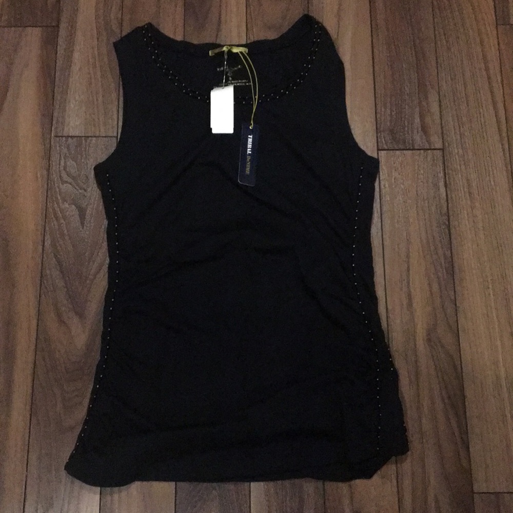 TRIBAL DeNIME Studded black TOP Size Small